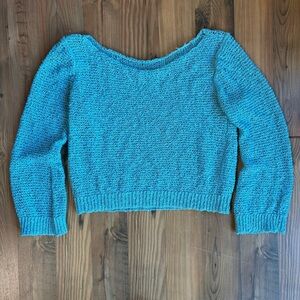 SOLD!!Women's Cropped Blue Sweater Sz M